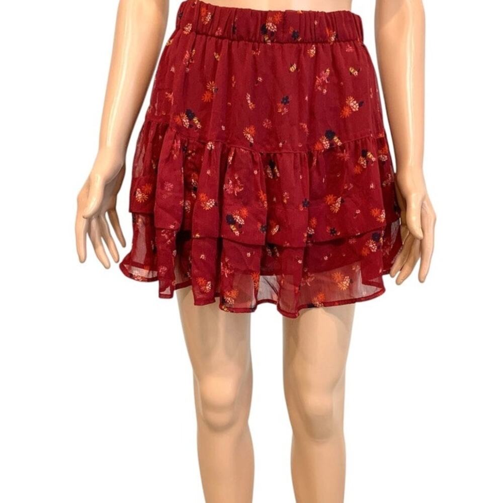 Free People XS "From the Valley" tiered ruffle mini skirt SK2 3368